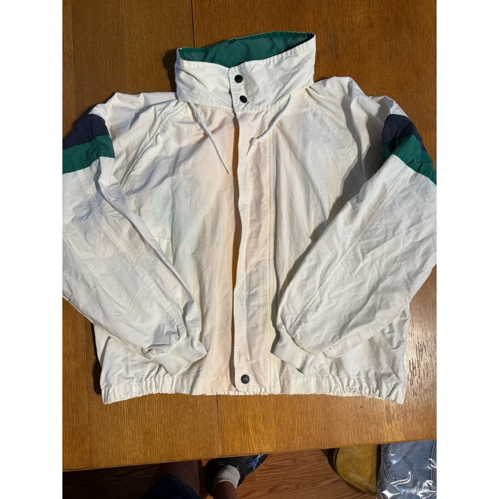 Vintage Nautica Competition Men's XL White Hooded Jacket Y2K Streetwear 90s